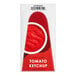 A white ServSense ketchup label for pouch condiment pump dispensers with red text.