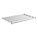 A Regency stainless steel dunnage shelf with wire mat.