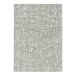 A close-up of a Joy Carpets dove grey and white rectangular area rug with a pattern.