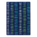 A close-up of a blue and green striped Joy Carpets area rug.