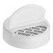 A 63/485 white plastic dual-flapper spice lid with 7 holes.