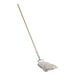 A Lavex wet mop with a wooden handle.