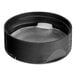 A black round 53/485 Dual-Flapper Spice Lid with induction liner.