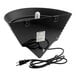 A black triangular Lavex Zap N Trap insect light trap with a cord.