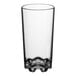 An Acopa Tritan plastic highball glass with a curved edge.