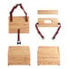 A wooden board with straps and a handle for a Lancaster Table & Seating booster seat.