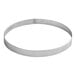 A Pavoni stainless steel circular tart ring with perforations.