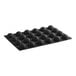 A black Pavoni silicone baking mold with round semi-sphere cavities.