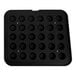 A black Pavoni round insert tray with 30 cavities.
