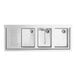 A Regency stainless steel underbar sink with three sinks and a left drainboard.