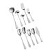 A group of Acopa stainless steel serving utensils including a spoon and fork.