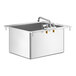 A Regency stainless steel drop-in sink with a faucet.
