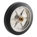 A Lavex aluminum wheel with a black metal center and rim.