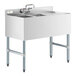 A Regency stainless steel underbar sink with faucet and right drainboard.