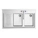 A stainless steel Regency underbar sink with two sinks and a faucet.