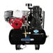 An Industrial Air 30 gallon black and red air compressor.