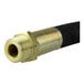 An Industrial Air stationary air compressor installation kit with a black hose and gold nozzle.