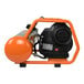 An orange Industrial Air Contractor portable air compressor with a black and silver cylinder.