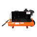 An orange and black Industrial Air Contractor wheelbarrow air compressor.