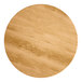 A Lancaster Table & Seating round wood table top with a maple finish.