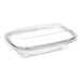 A case of Inline Plastics Safe-T-Chef clear plastic rectangular hinged containers with dome lids.