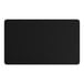 A black rectangular object with white text on a white background.