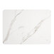 A white rectangular Lancaster Table & Seating table top with a white marble finish and black veins.