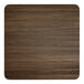 A Lancaster Table & Seating square wood table top with a dark walnut finish.