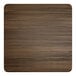 A Lancaster Table & Seating square thermo-formed MDF table top with a dark walnut finish.