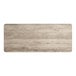 A rectangular MDF table top with a gray wood finish and rounded corners.