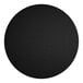 A black circle on a white surface.