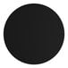 A white circle with black text and a black border with the words "Lancaster Table & Seating 42" Round Thermo-Formed MDF Table Top with Dark Walnut Finish" in the center.