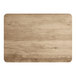 The wood surface of a Lancaster Table & Seating rectangular table with a gray wood finish.