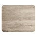 A rectangular MDF table top with a gray wood finish and rounded corners.