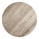 A round, 36-inch thermo-formed MDF table top with a gray wood finish.