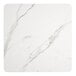 A white square surface with a white and gray marble pattern.