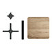 A Lancaster Table & Seating square table with a gray wood finish top on a black metal base.