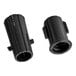 Two black plastic Lavex threaded squeegee adapters.