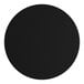 A black circle with a white border on a white background.