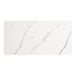 A white rectangular table top with a white marble finish.