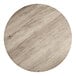 A 30-inch round thermo-formed MDF table top with a gray wood finish.