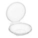 A clear Inline Plastics round deli container with a dome lid.