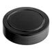 A 63/485 black polypropylene spice cap with a round surface.