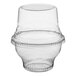 A Choice clear plastic dessert cup with a tall dome lid.