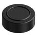 A black circular polypropylene cap with a foam liner.