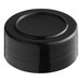 A black round Polypropylene cap with a foam liner.