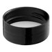 A black polypropylene spice cap with a white foam liner.