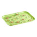 A green Cambro rectangular tray with an avocado pattern.