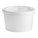 A white Choice paper frozen yogurt container with a flat lid.