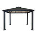 A black metal Paragon Outdoor Santa Monica gazebo with a white roof.